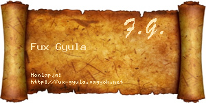Fux Gyula névjegykártya
